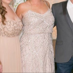 Adrianna Papell Blush Champagne Dress Size 16